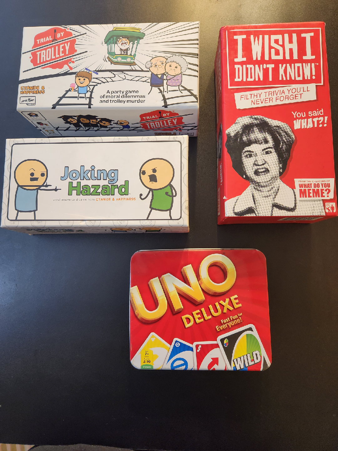 Card Games Bundle: Trial by Trolley, Joking Hazard, UNO+