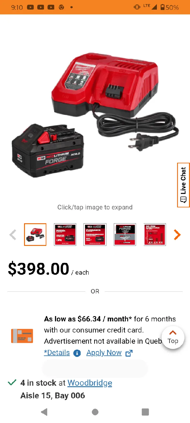 Milwaukee M18 RedLithium Forge Battery & Charger thumbnail