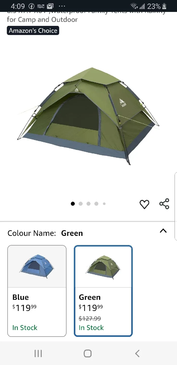 4 Person Instant Camping Tent 8.9 X7.7 X61' like new image indicator(3)