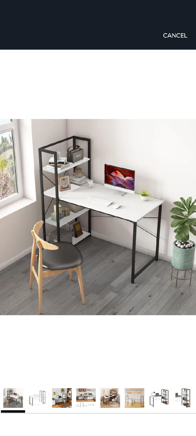 Computer Desk with 4 Tier Shelves image indicator(4)