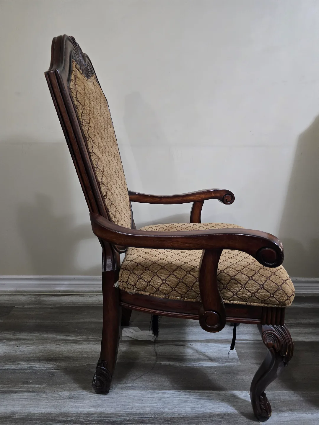 Ornate Brown Upholstered Dining Chair image indicator(7)