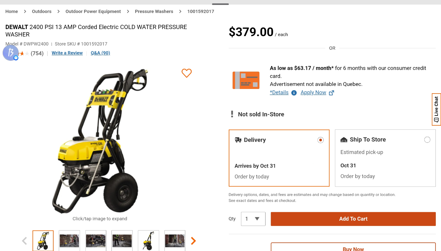 DeWalt 2400 PSI Electric Cold Water Pressure Washer - photo 4