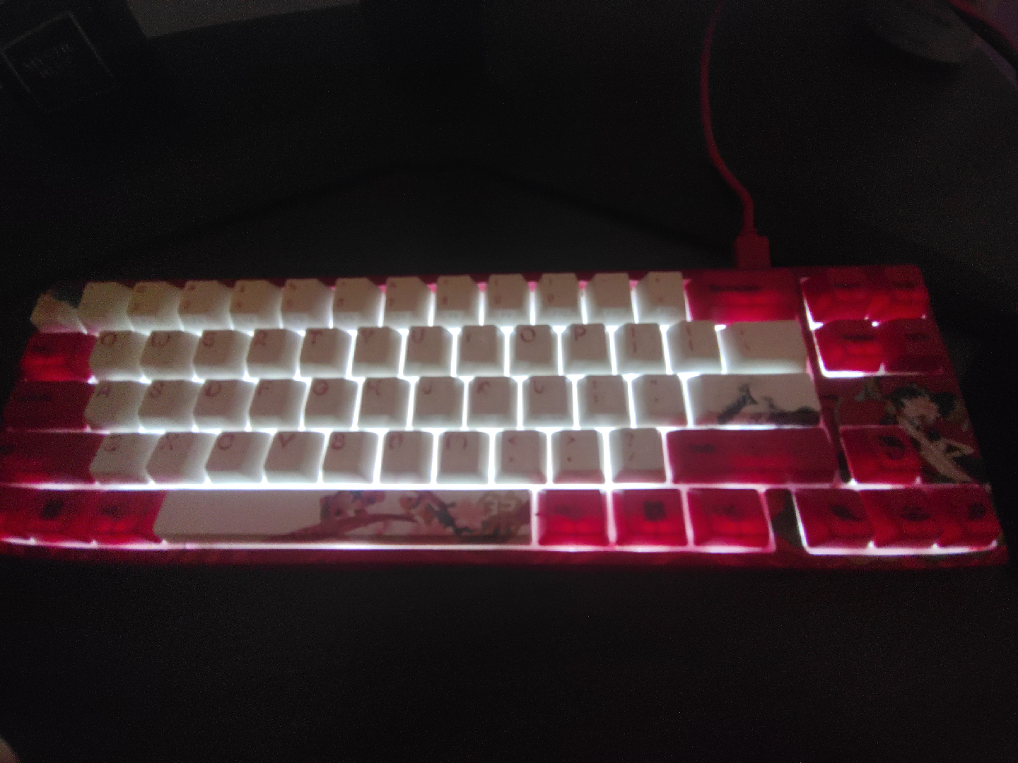 Custom Mechanical Keyboard - Red & White