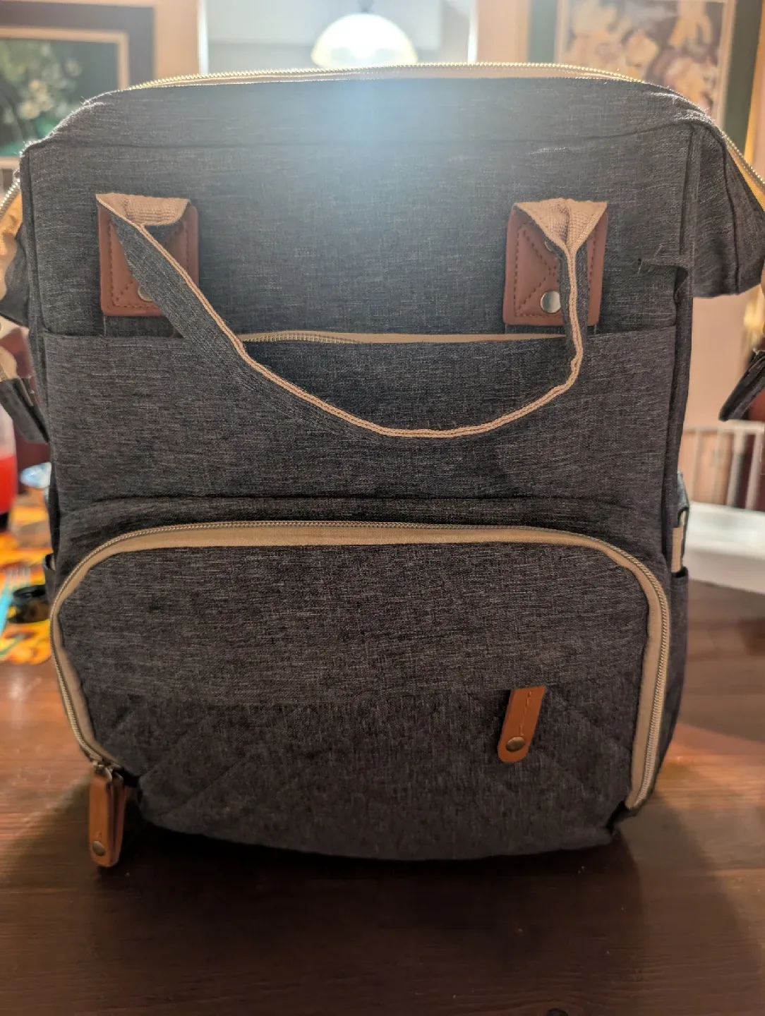Grey Diaper Bag Backpack thumbnail