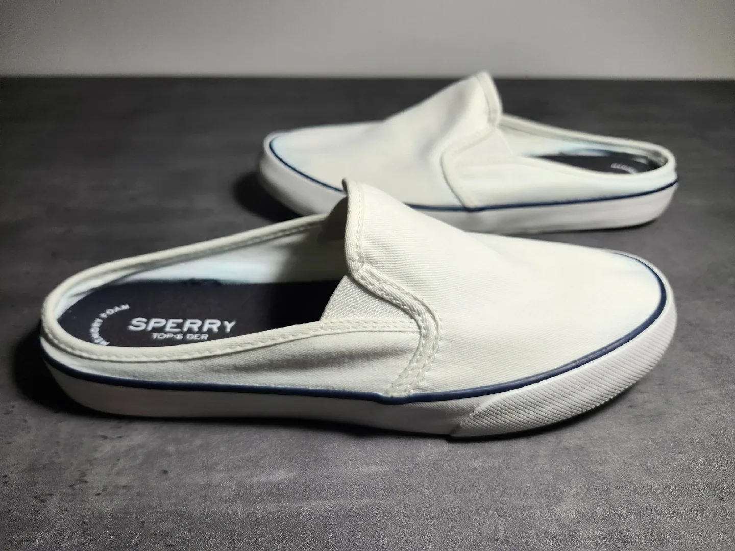 Sperry Top-Sider White Canvas Mules (Pls read description) image indicator(8)