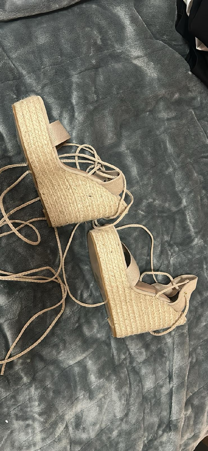 ALDO Beige Espadrille Wedge Sandals - Size 7 - photo 2