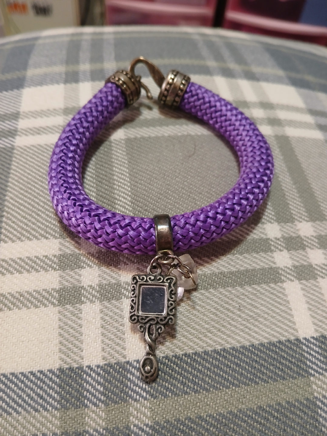 Purple Rope Bracelet with Charm