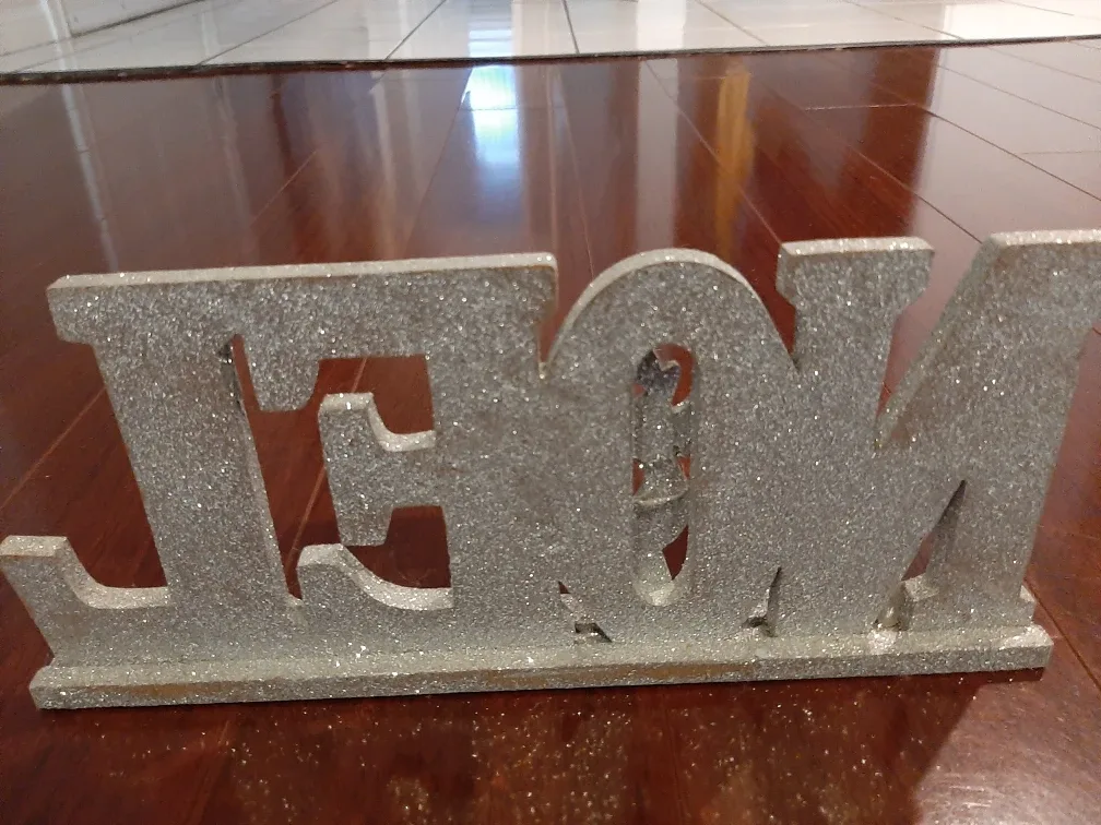 Silver Glitter 'Noel' Christmas Decor image indicator(2)