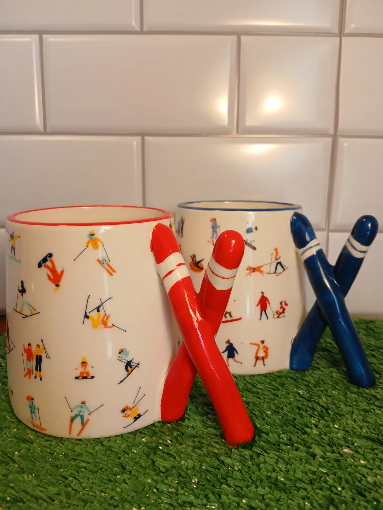 Winter Ski Mugs, pair thumbnail