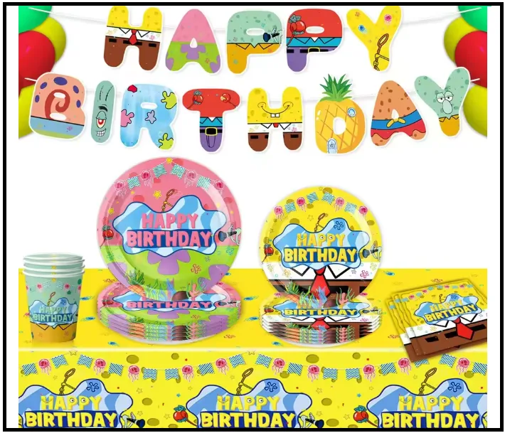 SpongeBob Birthday Party Kit - 64 Pieces