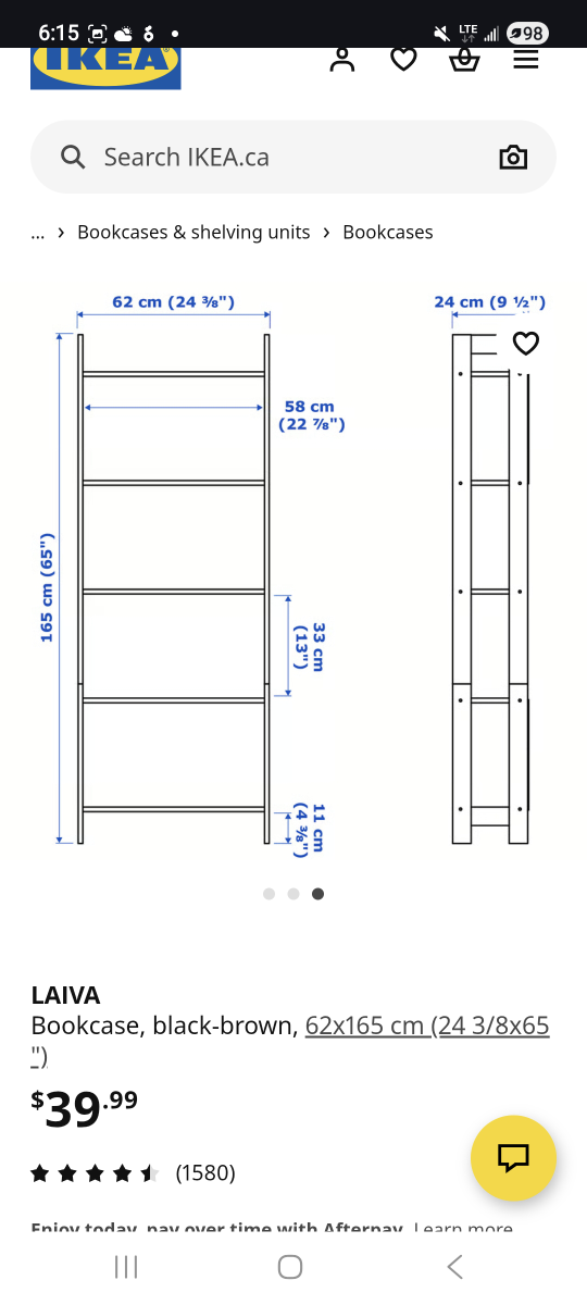 IKEA LAIVA Black-Brown Bookcase 62x165 cm - photo 3