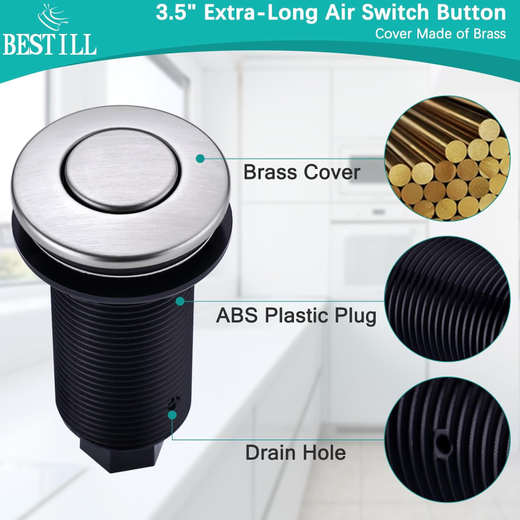BESTILL Sink Top Garbage Disposal Air Switch Kit with Single - photo 3