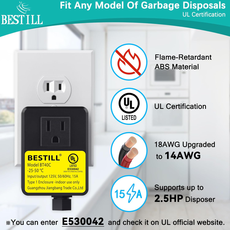 BESTILL Sink Top Garbage Disposal Air Switch Kit with Single - photo 4