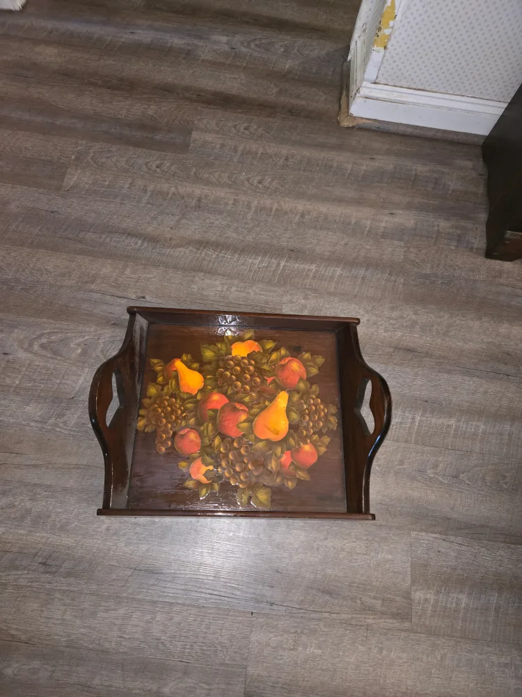 Vintage Wooden Serving Tray thumbnail