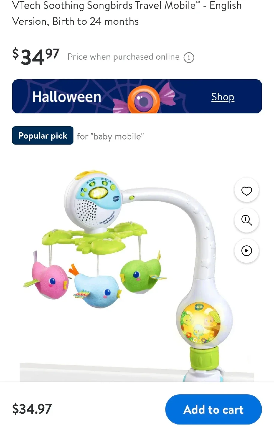 Like New VTech Soothing Songbirds Travel Mobile image indicator(2)