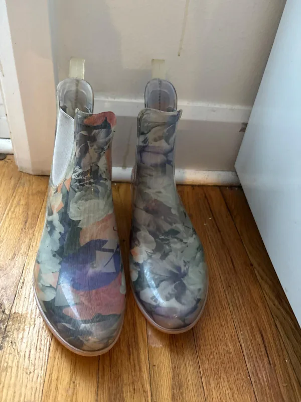 Floral Print Chelsea Rain Boots thumbnail