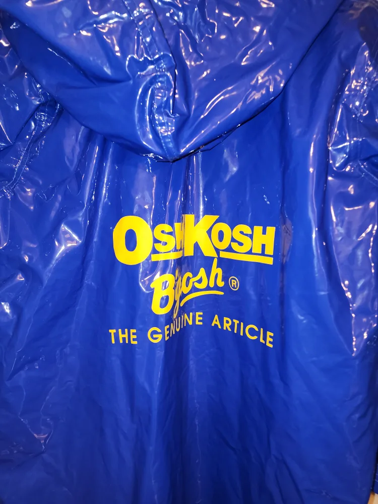 OshKosh B'gosh Blue PVC Raincoat - Size 10Y/140cm EUC image indicator(3)