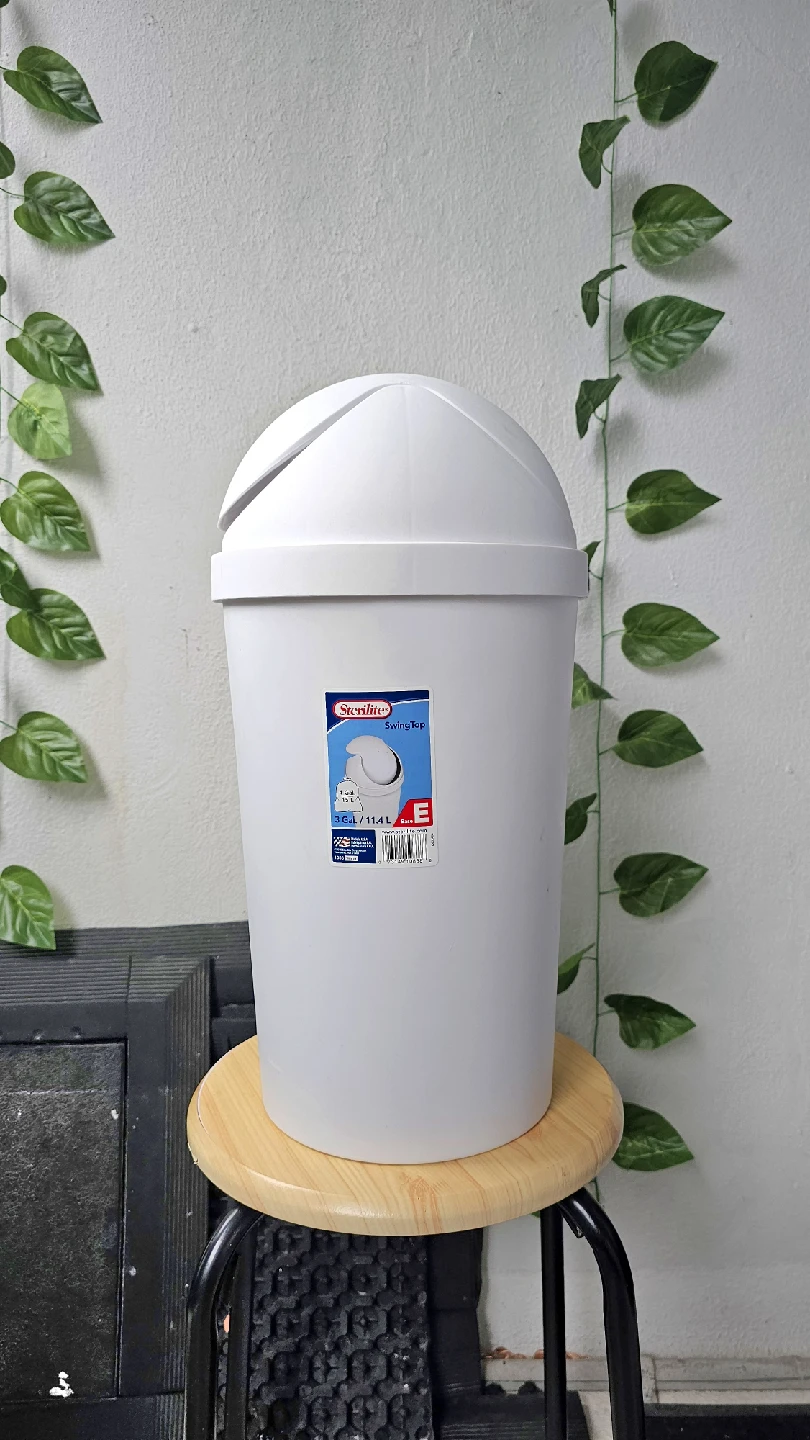 Sterilite 3 Gal White Swing-Top Wastebasket