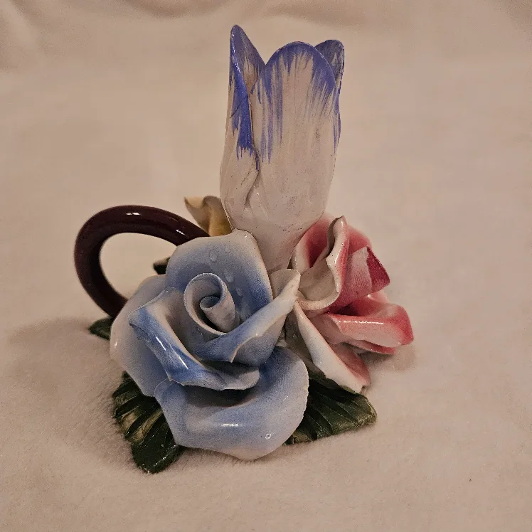 Vintage Floral Ceramic Candle Holder image indicator(2)