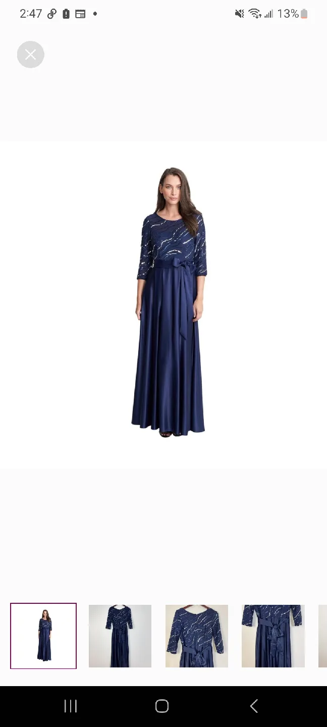 Alex Evenings Navy Sequin Dress - Size 6 image indicator(6)