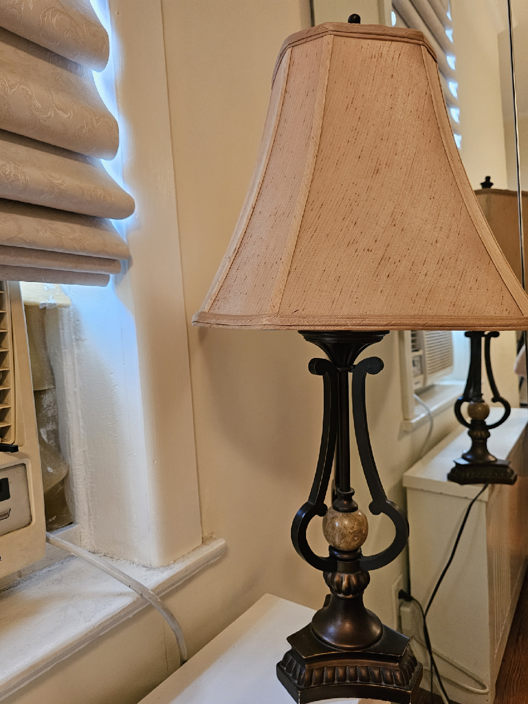 Antique brass table lamps / Beautiful!
