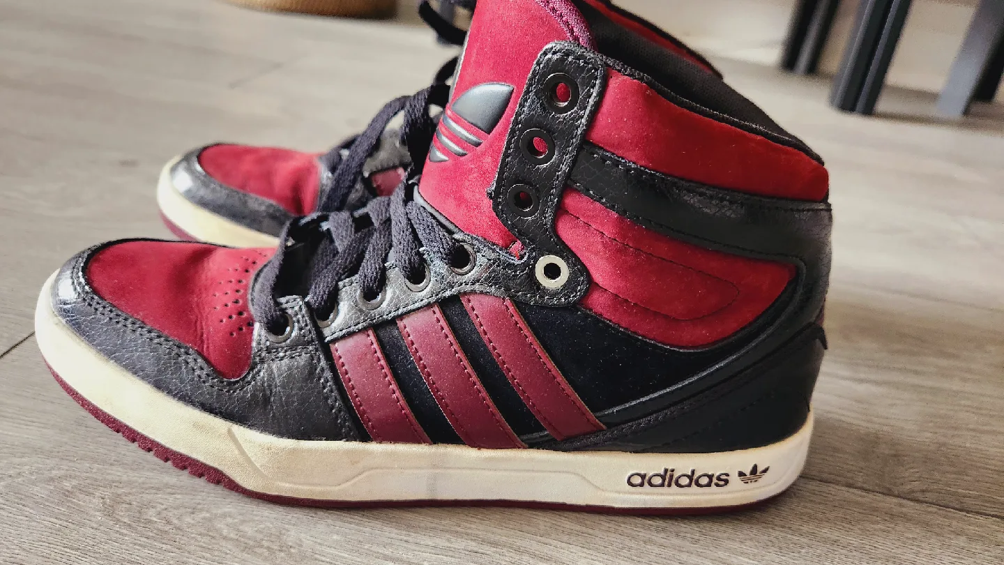 Adidas High Top Sneakers - Maroon & Black image indicator(4)