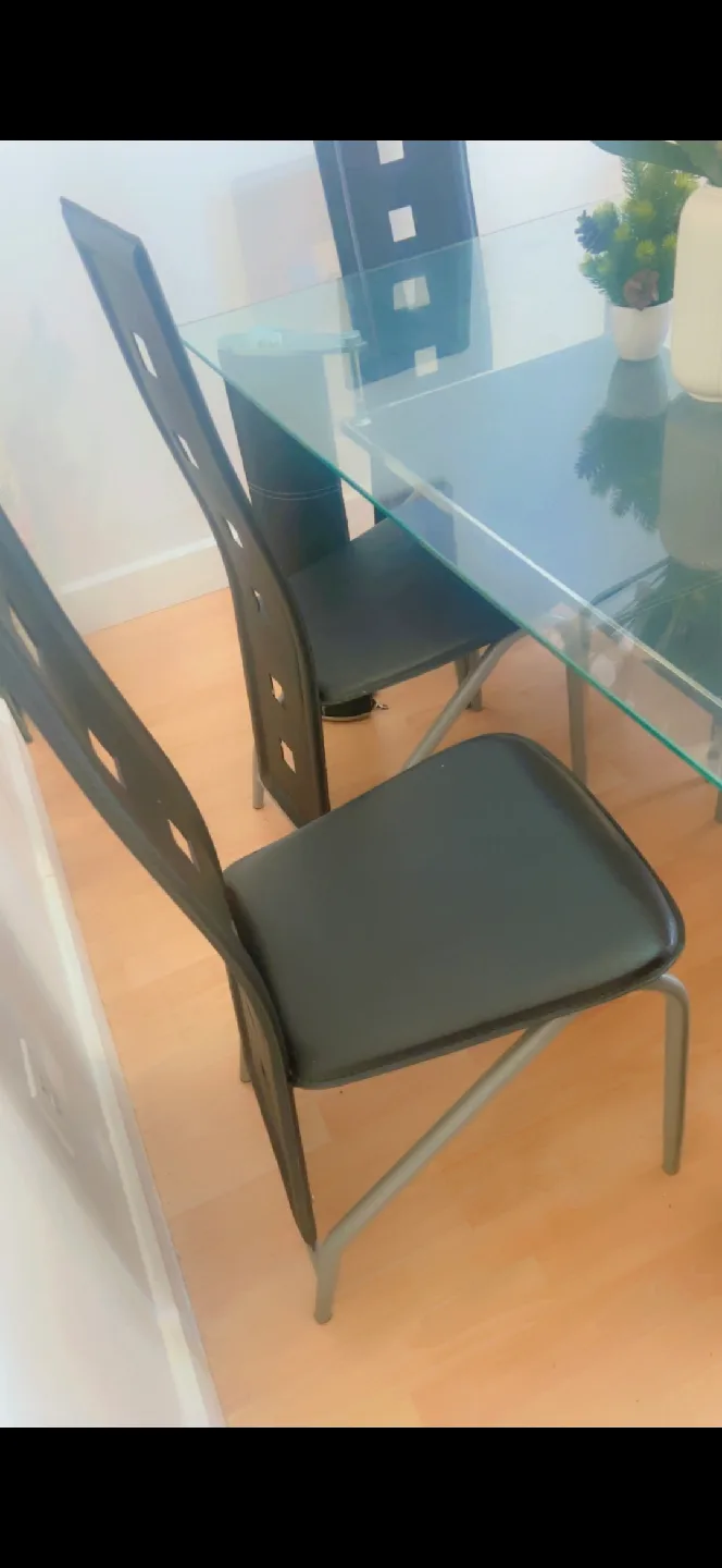 Glass Dining Table with 6 Chairs 🙂 image indicator(3)