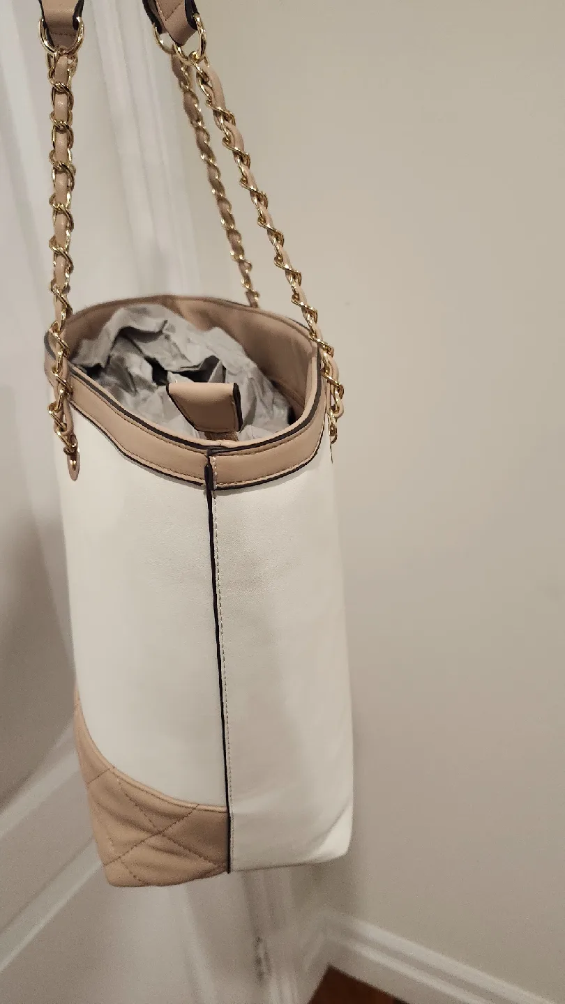 Aldo White & Beige Tote Bag Large image indicator(10)