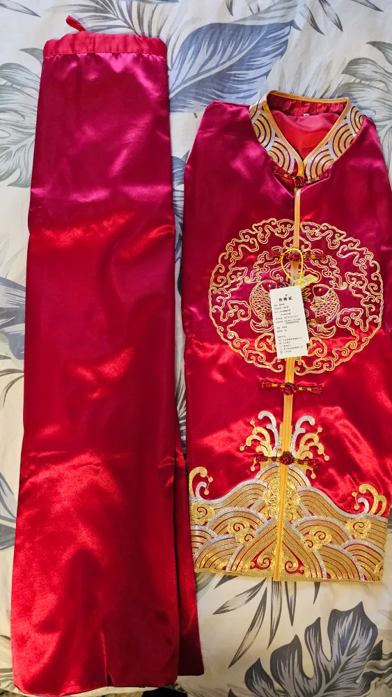 Chinese Wedding Dress - Red & Gold, Size L image indicator(2)