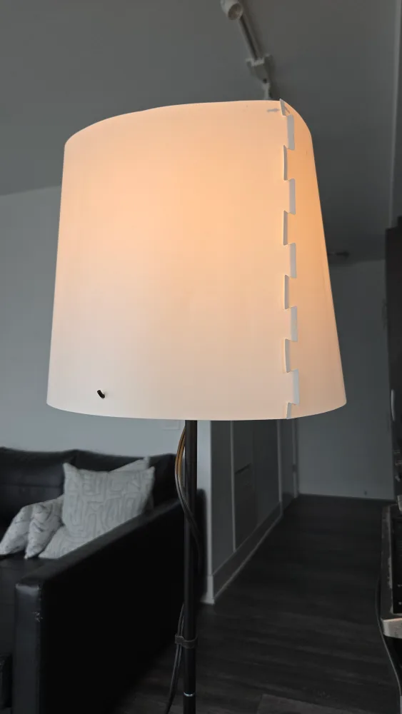 IKEA Floor Lamp - White Shade, Black Stand thumbnail