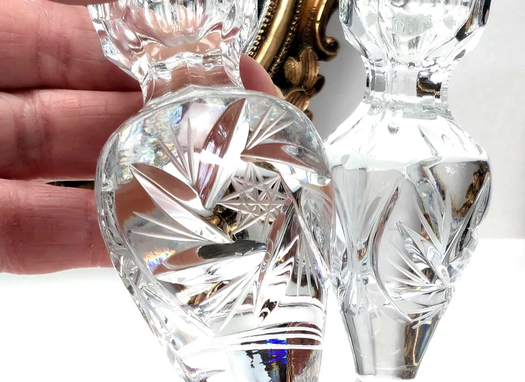 Crystal Candlestick Holders ~ Pinwheel Crystal image indicator(2)