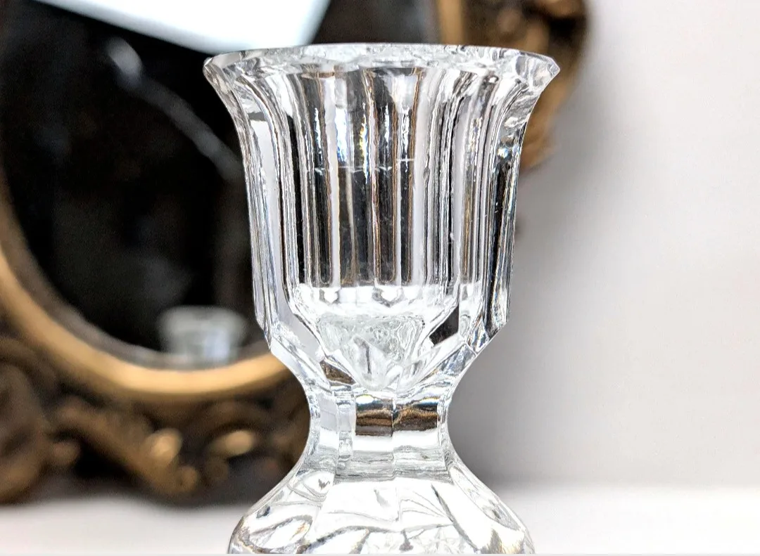 Crystal Candlestick Holders ~ Pinwheel Crystal image indicator(5)