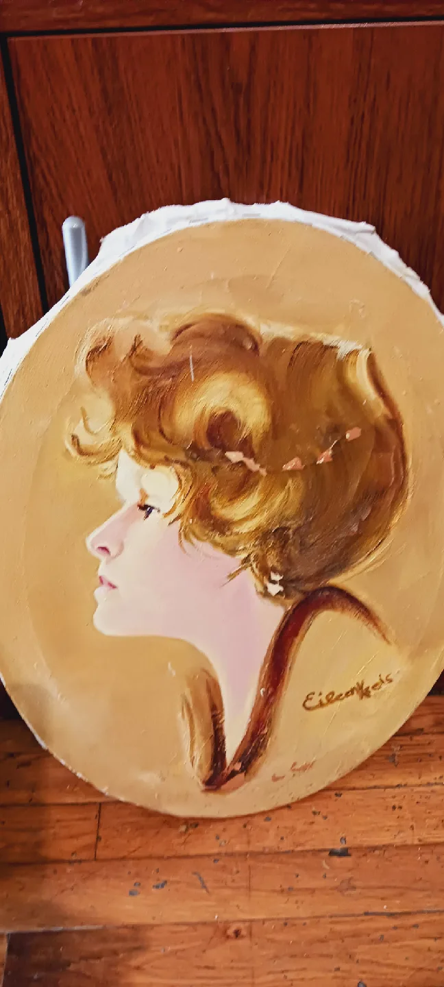 Authentic Signed Oil Painting.  Not Framed, as is. thumbnail