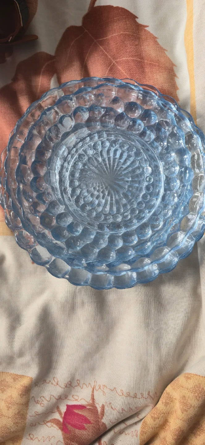 Vintage Blue Glass Plates 🥕 image indicator(2)
