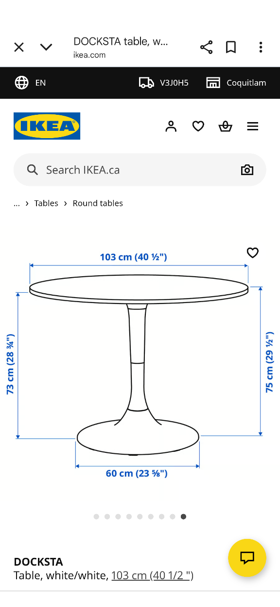 IKEA DOCKSTA Table - 40 1/2"