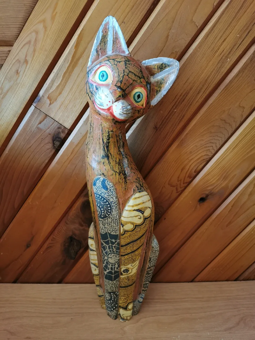 Tall Handcarved Cat Art Deco thumbnail