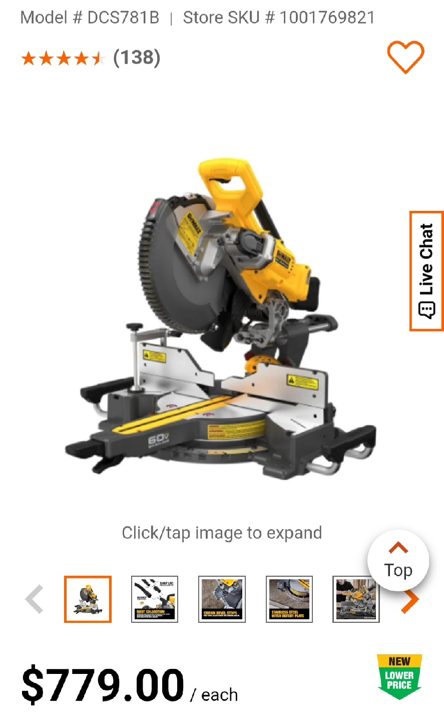 DeWalt FlexVolt 12" Sliding Miter Saw DCS781B - photo 3