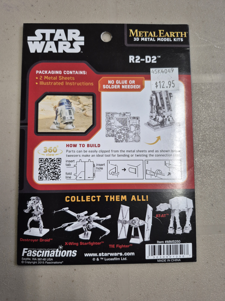 Star Wars Metal Earth R2-D2 3D Model Kit - New - photo 2