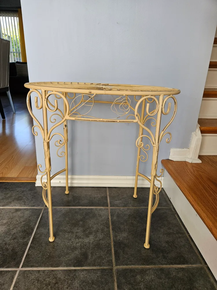 Cream Metal Oval Table thumbnail