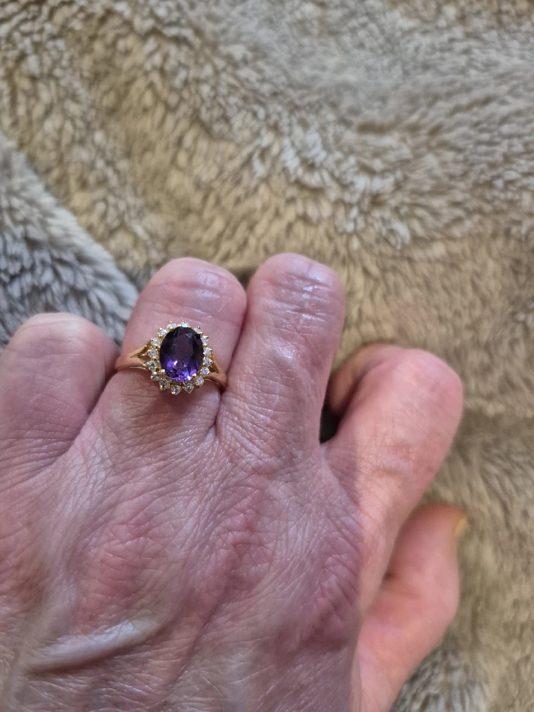 Amethyst Gold Ring in Box - photo 3