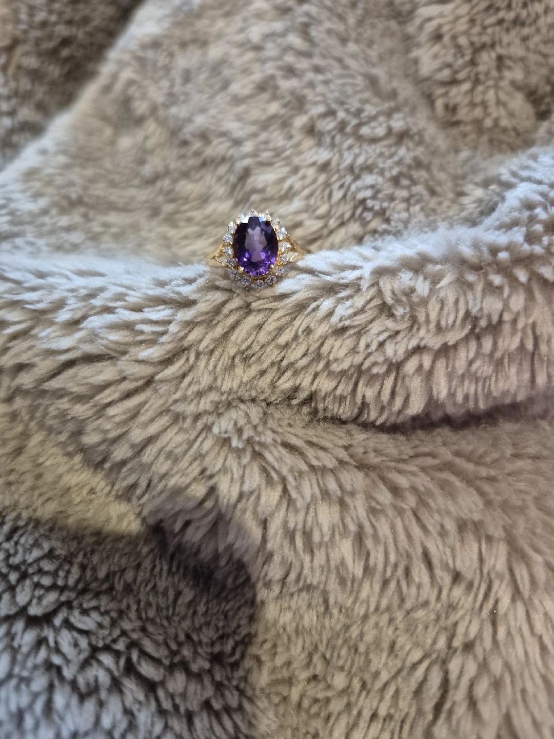 Amethyst Gold Ring in Box - photo 5