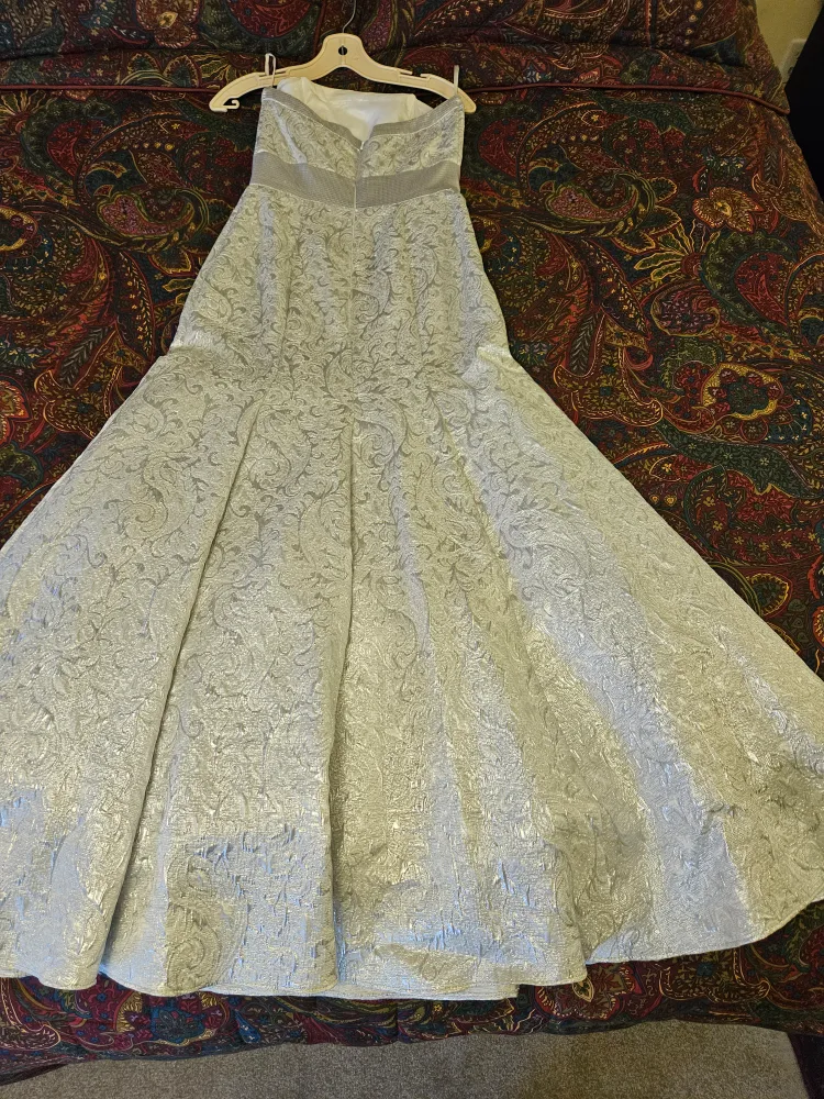 Strapless Silver Wedding Dress image indicator(3)