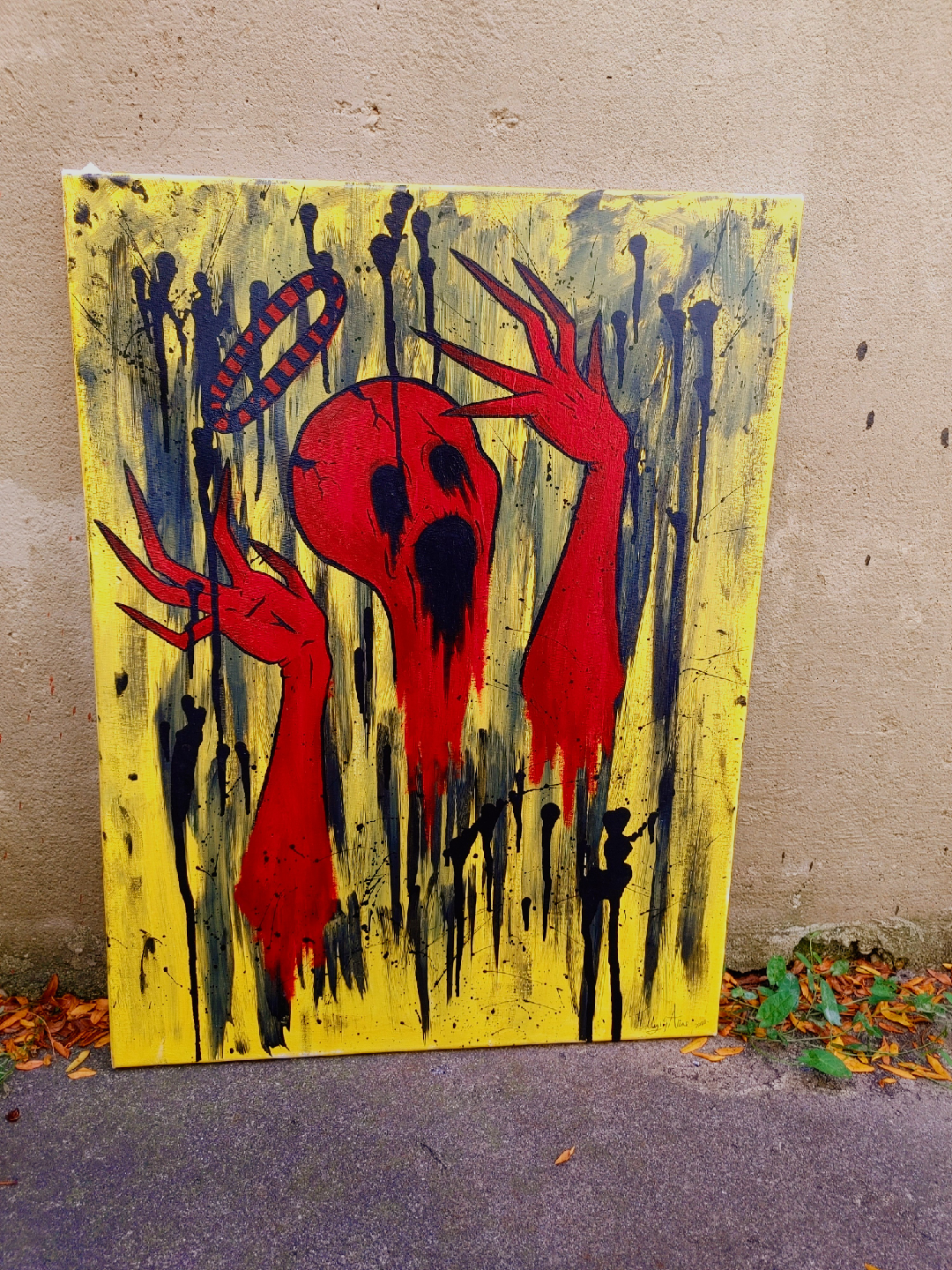 creepy angel painting