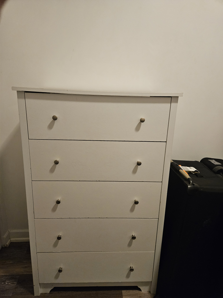 White 5-Drawer Dresser
