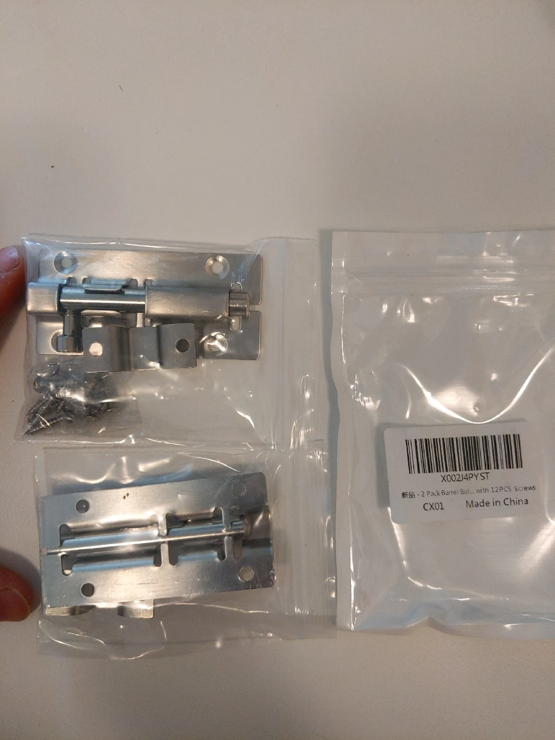 2-Pack Barrel Bolts with 12 Screws - New