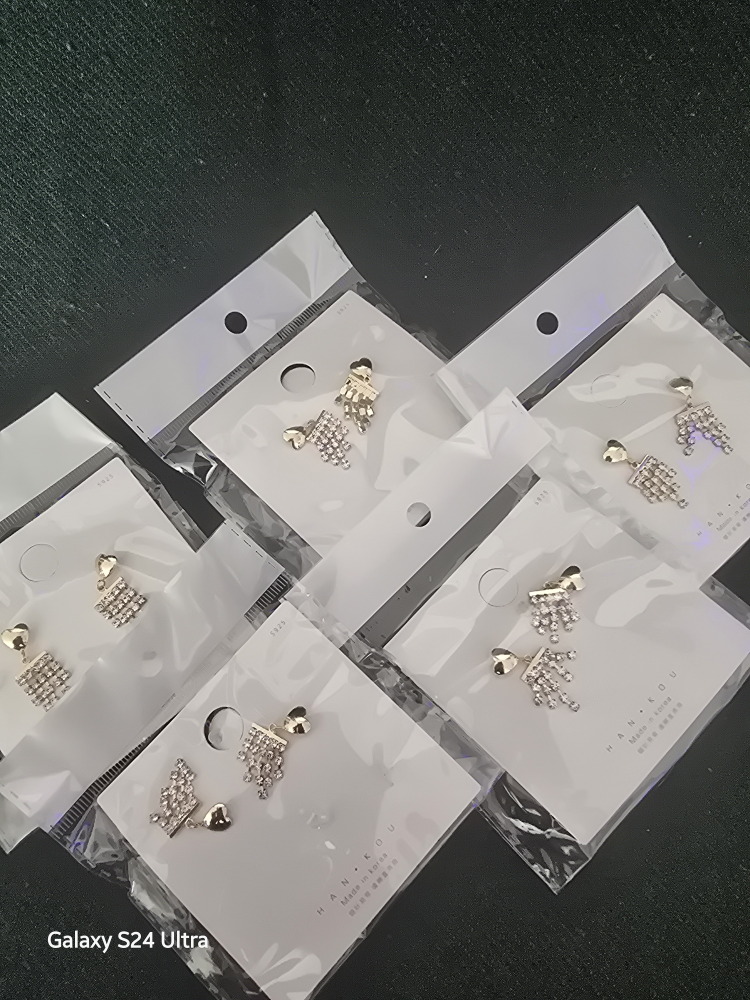HAN.KOU Gold Heart Dangle Earrings - New - S925 - photo 4