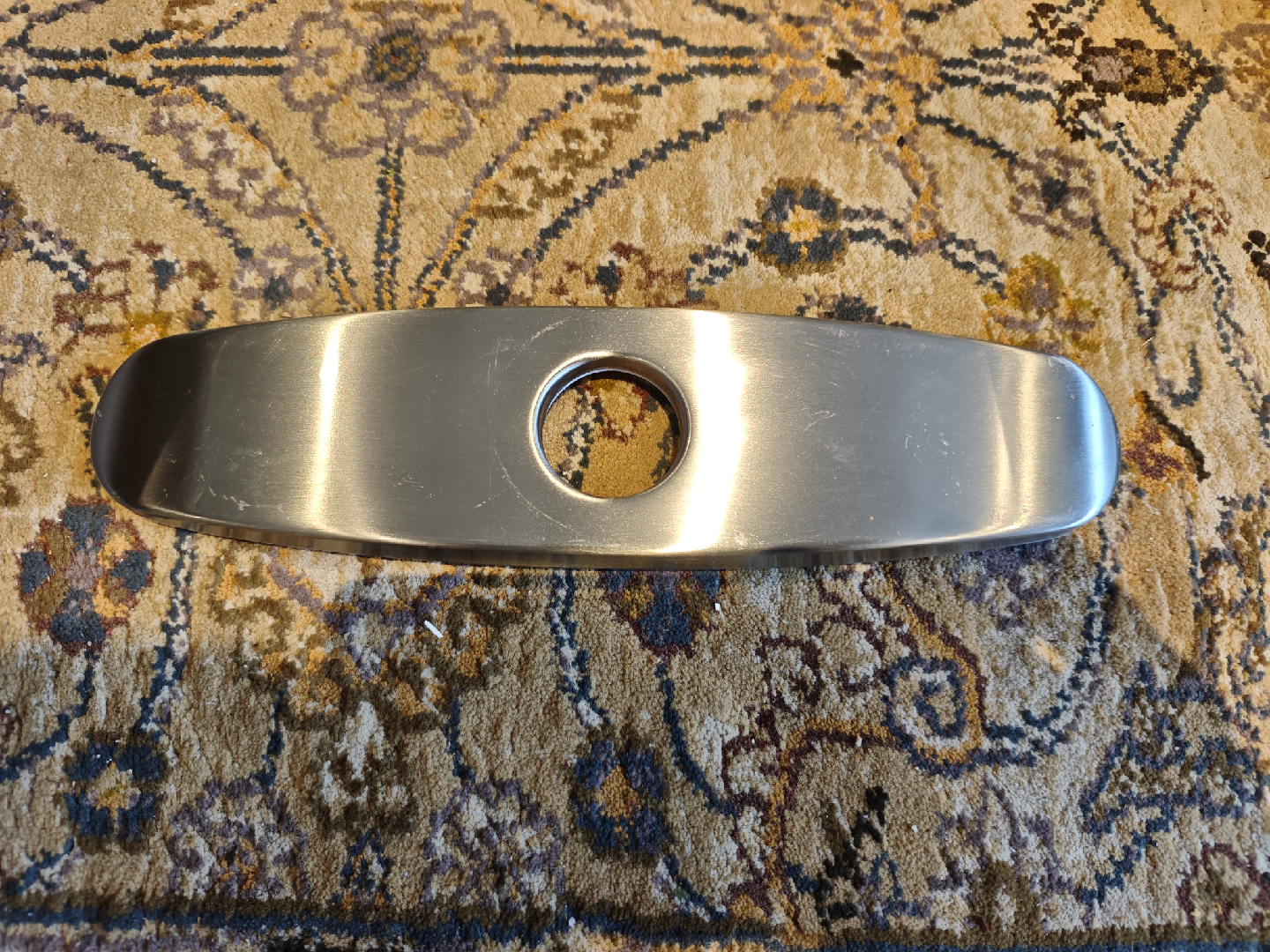 Faucet Hole Cover Deck Plate, Silver