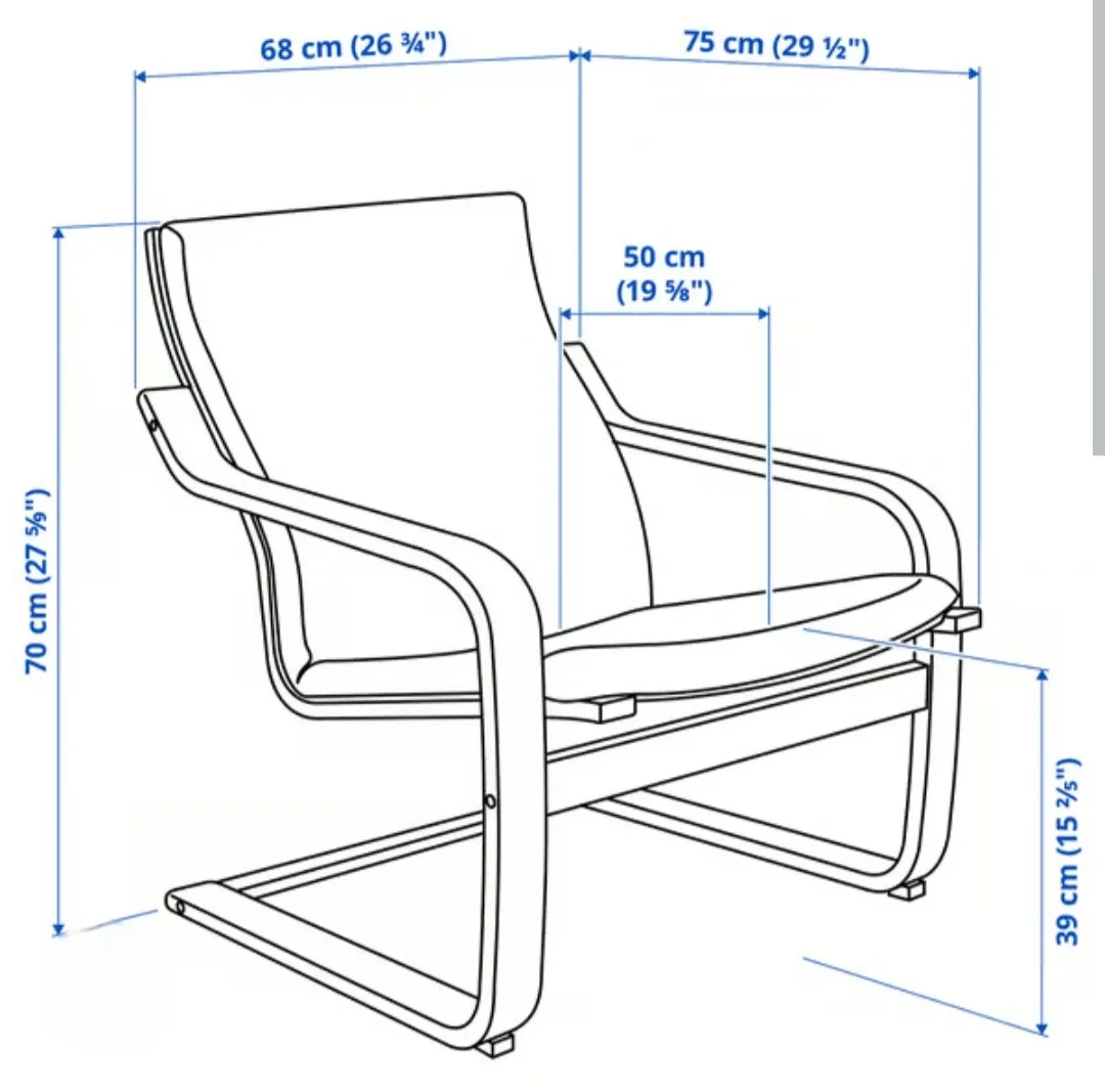 Ikea Poang low-back chair - Black image indicator(8)