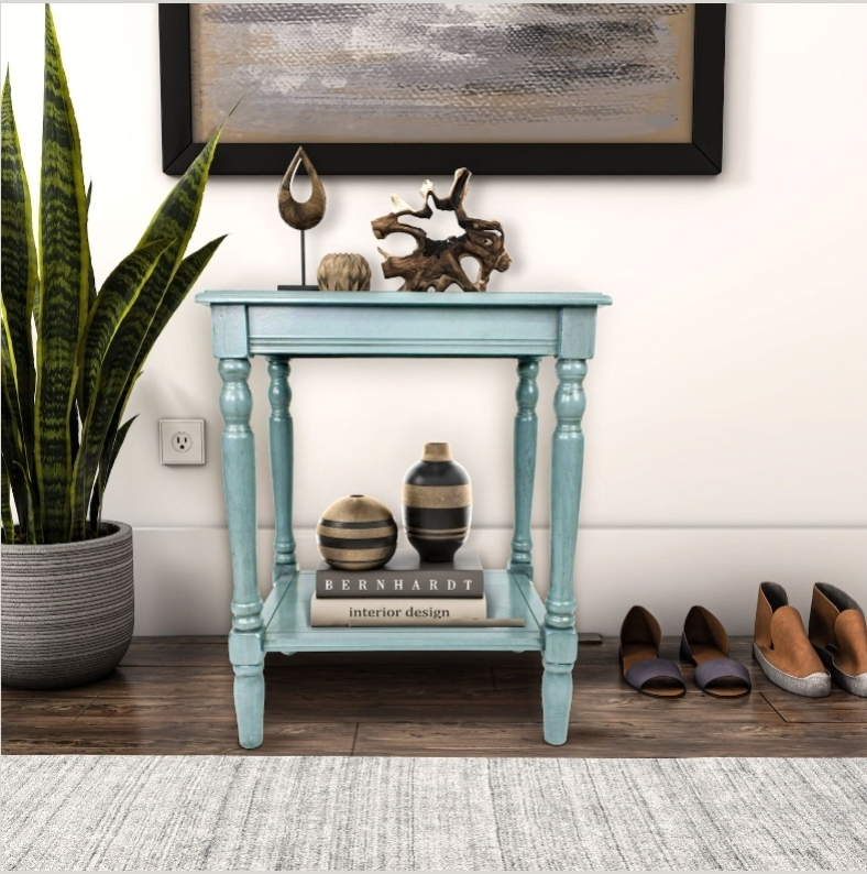Decor Therapy Side Table in Artic Blue