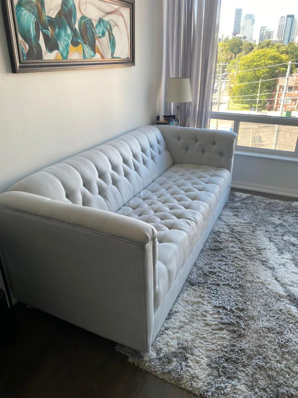 Light Grey Tufted Sofa image indicator(4)